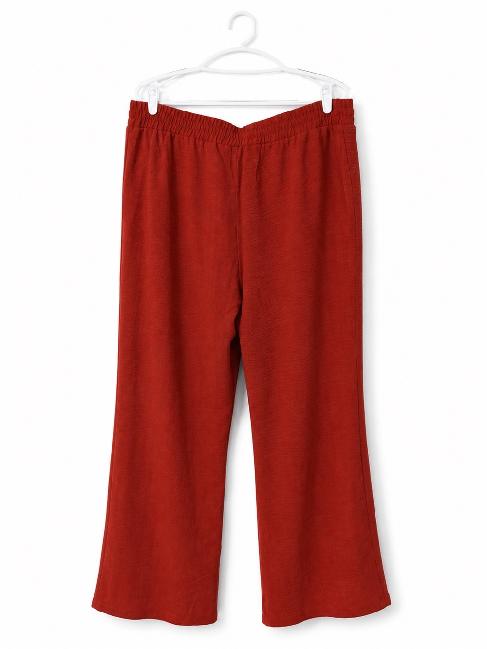 Relaxed Wide-Leg Drawstring Pants — Rust Red - Picture 2 of 6